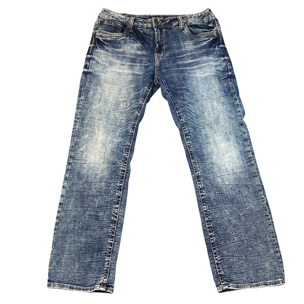 Salvage Mayhem Regular Bootcut Jeans Mens 36 Blue Heavy Wash Buckle Exclusive